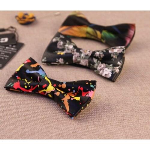 24colors mens bow tie butterfly pu leather print floral fashion designer high quality for men wedding bowties 100pcs/lot DHL
