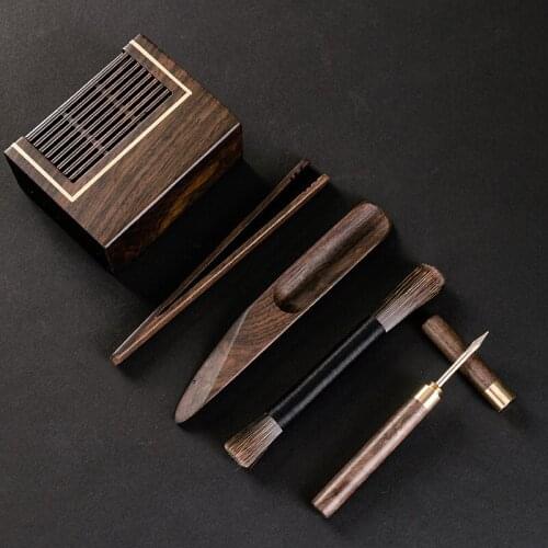 Blackwood Kung Fu Tea Utensils Set Tea Spoon Pot Maintenance Pen Tea Ceremony 6 Six Gentlemen Tea Knife Tea Accessories