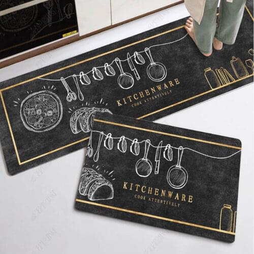 Nordic Style Long Carpet Set , Water-Absorbing And Oil-Absorbing Non-Slip Floor Mats For Household Kitchens, Machine Washable