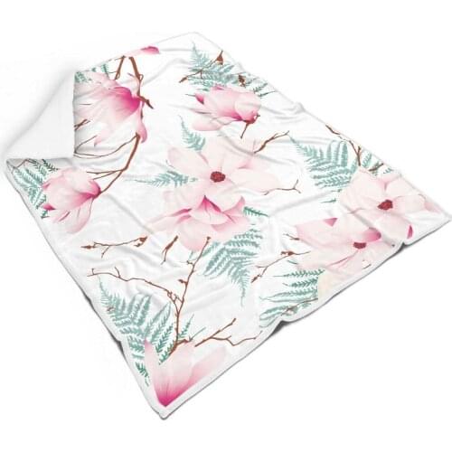 Clubdeer Plant Flower Series Printed Blanket Soft Microfleece Dual Sided Carpet for Living Room Bedroom Sofa All Seasons to Used