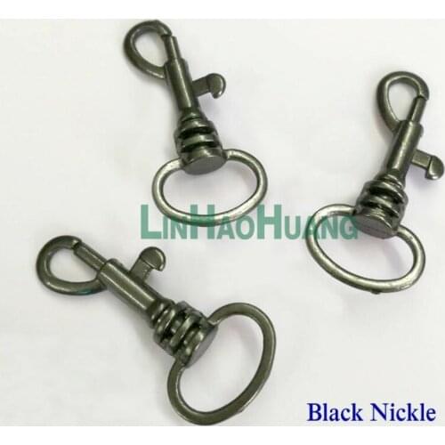 Wholesale 50pcs Small black nickle Alloy Swivel Clasps Snap Key Hooks DIY Key Chain Ring Free Shipping 2017091402