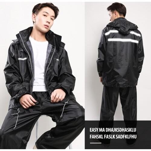 Protective raincoat rain pants suit female split body waterproof padded electric battery car takeaway riding poncho male