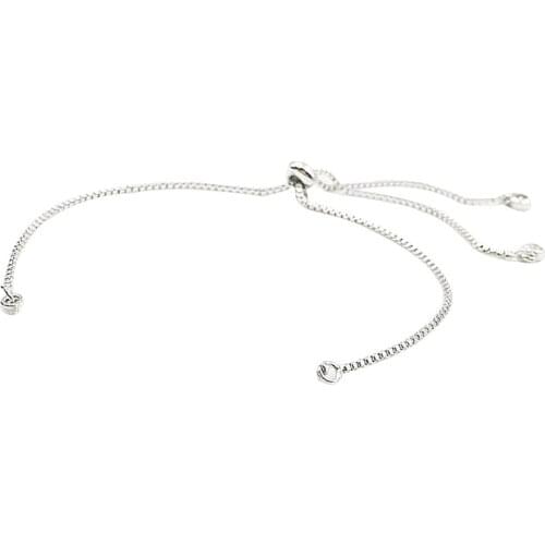 Adjustable Box Chain Bracelet With Crystal End Beads Fit Copper Cubic Zircon Micro Paved Blacelets & Bangles Jewelry Friend Gift