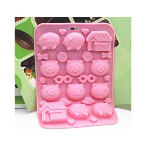 10 cavity pig house shape Silicone chocolate mold Fondant cake mold Jelly pudding mold DIY clay soap mold