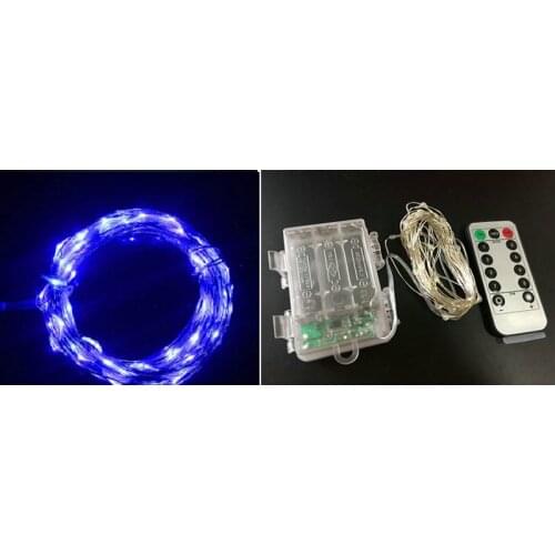 5M 50LED battery operate Fairy led String light silver wire micro vane lamp w/remote controller Christmas Wedding party BarDecor