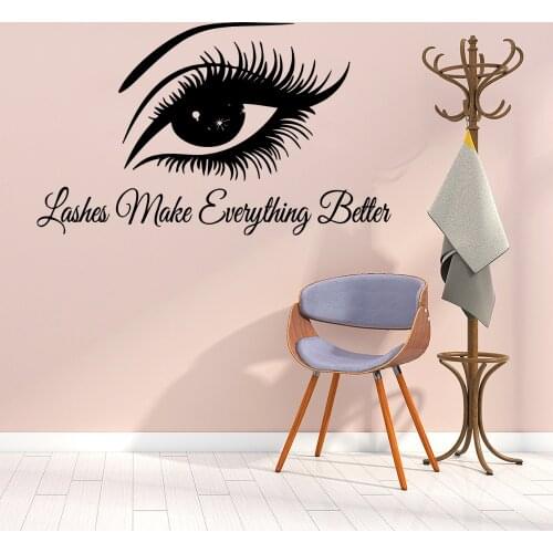 Modern Beautiful Lash Wall Art Sticker Modern Wall Decals For Beauty Salon removable mural Stickers Lash Decal Wallpaper