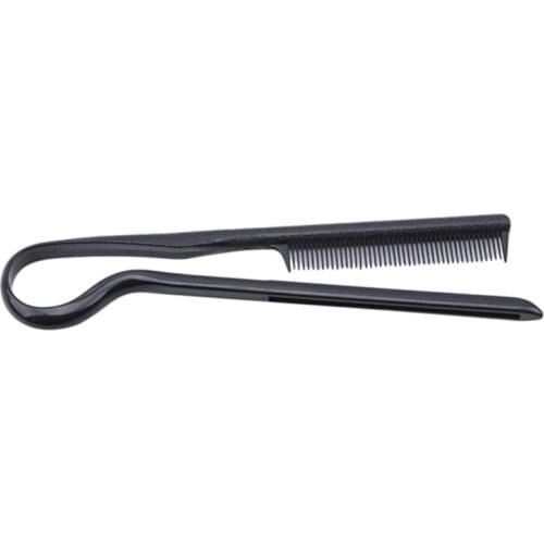 Haircut Comb Straightening V Shape Black Comb DIY Styling Combs Plastic Clip-Type Hairdressing Hair Straightener Tools
