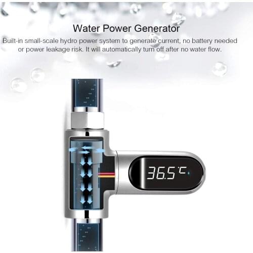 LED Display Home Water Shower Thermometer Flow Water Temperture Monitor Led Display Shower Thermometers for Baby Bath Kids Water