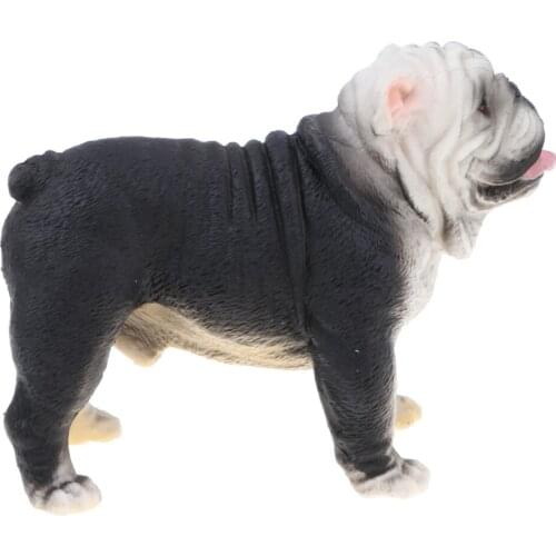 Vivid Black British Bulldog Model Action Figure Kids Educational Toy Gift