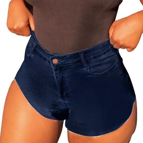 Casual Women High Waist Shorts Jeans Girls Ladies Washed Denim Shorts Hot Sexy Push Up Skinny Hips Stretch Short Pants Trousers