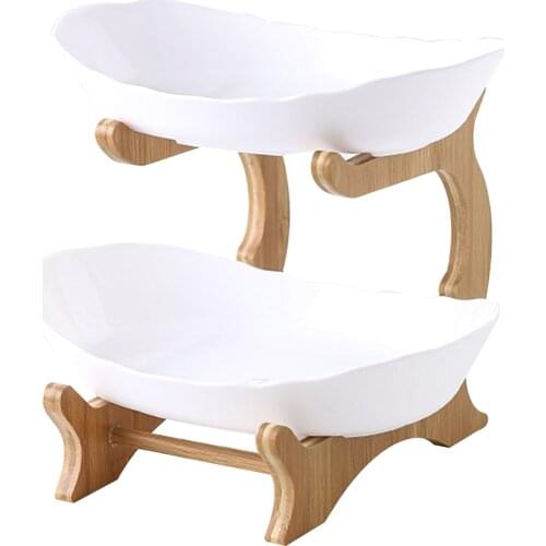 2 Tier Home Decoration Multifunction For Kitchen Counter Desktop Display Storage Rack Fruit Basket Snacks Restaurant Office