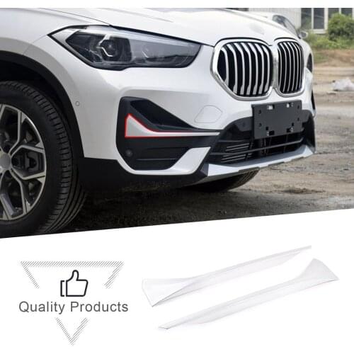 3 Color Car ABS Chrome Carbon Fiber Front Fog Light Strips Trim For BMW X1 F48 2019-2020 Exterior decoration Accessories