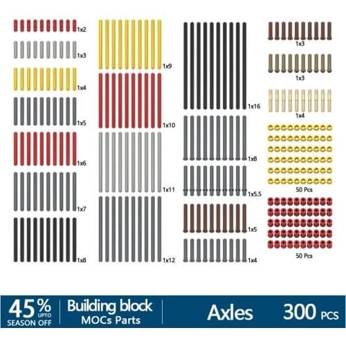 300Pcs+ High-tech All kinds Axles Bulk Kit 15462 23948 24316 32062 32073 4265c 3713 32209 3705 44294 50451 Building block parts