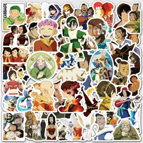 50PCS Anime Avatar The Last Airbender Waterproof Stickers DIY Skateboard Guitar Laptop Cool Cartoon Decal Kids Toy Sticker
