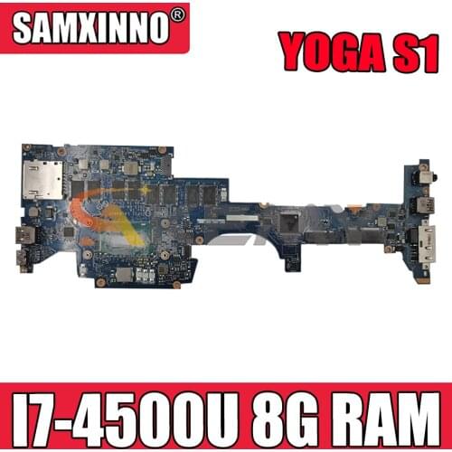Akemy ZIPS1 LA-A341P Motherboard For Lenovo Thinkpad YOGA S1 Laptop Motherboard CPU I7 4500U 8G RAM 100% Test Work