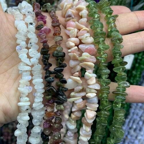 3x8mm Natural Moonstone Aquamarine Pink Opal Apatite Stone Beads FreeformChips DIY Loose Beads For Jewelry Making Beads Necklace