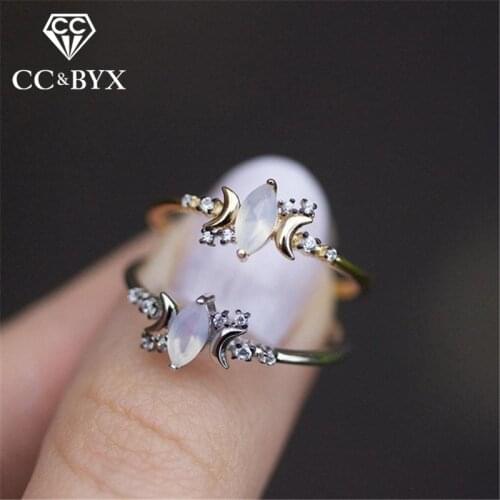 CC Opal Rings For Women Bridal Wedding Trendy Jewelry Simple Egg Horse Eye Stone Cubic Zirconia Ring Drop Shipping CC2149
