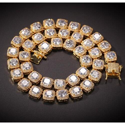 10MM Quality Prong Set Big Size Solitaire Tennis Chain Necklace Mens Iced Out Bling CZ Charm Hip Hop Fashion Jewelry 18" 24"