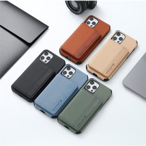 Fiber Texture Pu Leather Case For iPhone 11 12 Pro Max Mini XS Max XR X 8 7 Plus SE 2020 Wallet Card Slots Cover TPU Bumper Case