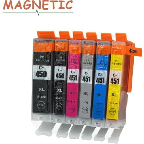 6X 450 451 Ink Cartridge for Canon pgi450 cli451 PIXMA IP7240 MG5440 MG5540 MG6440 MG6640 MG5640 MX924 MX724 IX6840 printer