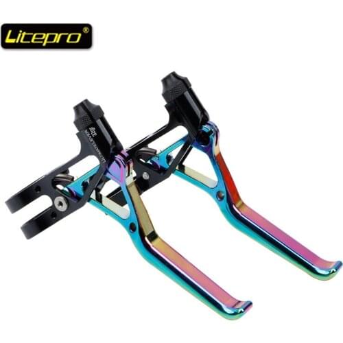 Litepro Road Bicycle Electroplating Color Brake Lever CNC 64g Folding Bike Alloy V
