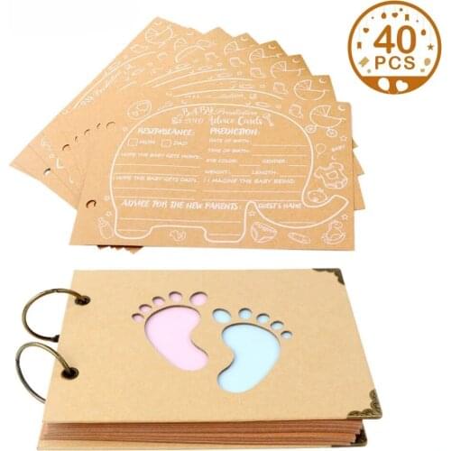 Baby Growthr Advice Cards Elephant Baby Shower Guest Book Sign in Book Birthday Guestbook Childrens DIY Record Photo Ablums