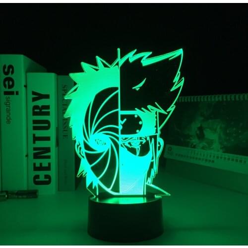 Anime Figure Kakashi Obito 3D LED Nightlight Touch Sensor Colorful Nightlight Cool Birthday Gift Bedroom Decor Light Table Lamp