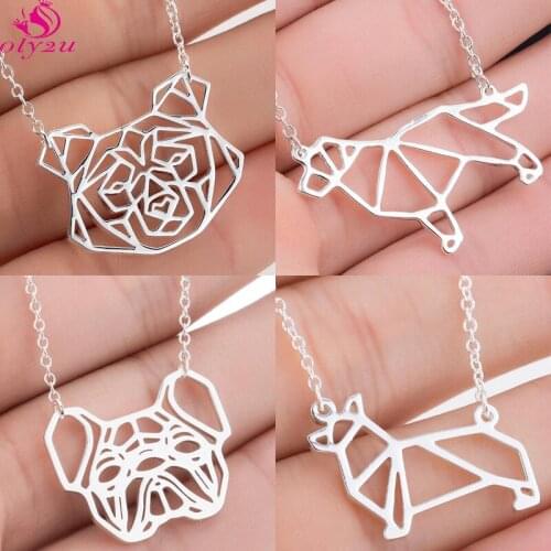 Gothic Punk Stainless Steel Puppy Jewelry Necklace Wholesale Female Unique Cute Animal Dog Necklace Jewelry Pendientes Halloween