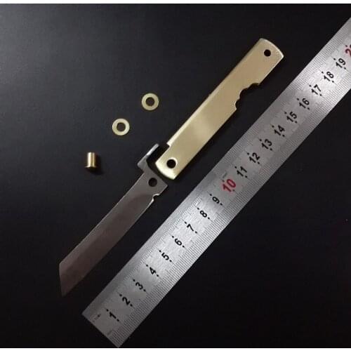 DIY Tools Brass / 304 Stainless Steel 160mm Handle Knife Semi-finished Outdoor EDC Portable Pencil Sharpener