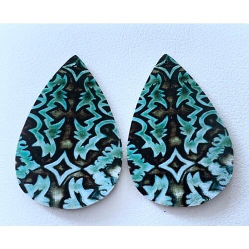 Faux Leather Teardrop Earrings Western Spiral Cowhild Earrings For Women 2021 Bulk Order Wholesale