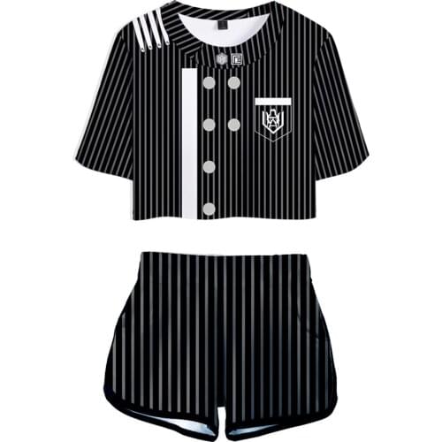 Danganronpa V3: Killing Harmony Saihara Shuichi Cosplay Costume Crop Top Shorts Two Piece Sets