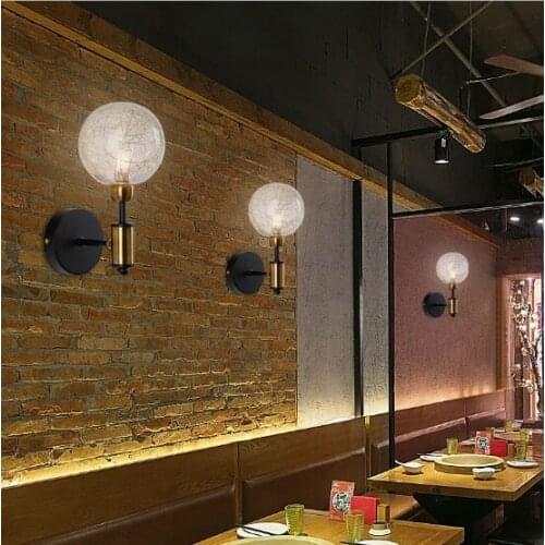 Nordic style retro wrought iron wall lamp Personality creative restaurant living room corridor aisle light American country lamp