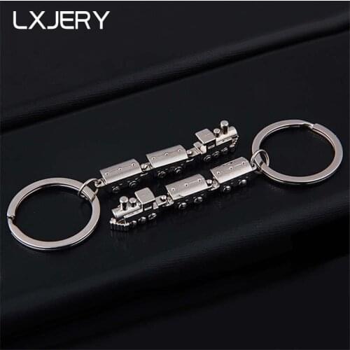 LXJERY Mini Train Keychain Funny Key Chain For Women Bag Charm Pendant Key Ring Men Kids Toy Key Holder Gift