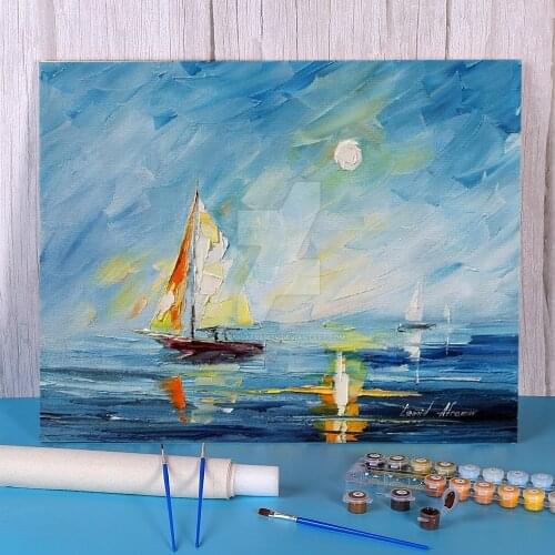 Oil Painting Style Calm Day DIY Paint By Numbers Package Acrylic Paints 50*70 Oil Painting Decorative Paintings Drawing