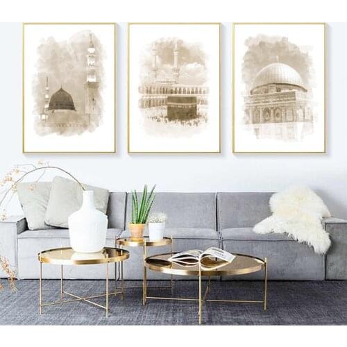 Muslim Islamic Posters and Prints Home Decor Canvas Picture Mosque Wall Art Painting Design Art PaintingVintage for Living Room