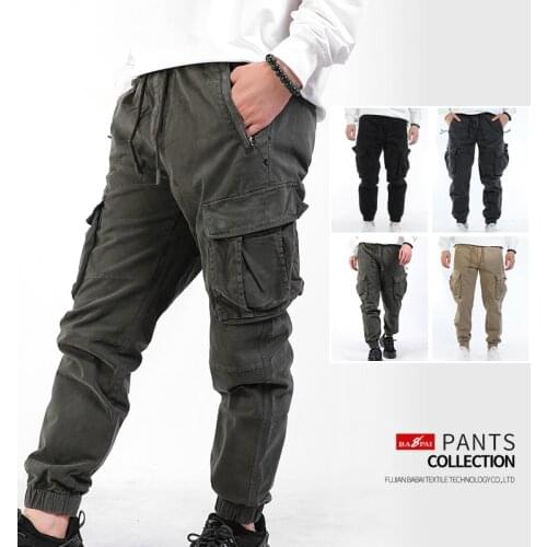 BAPAI Mens Fashion Cargo Pants Work Pants Outdoor Wear-resistant Mountaineering Trousers Work Clothes