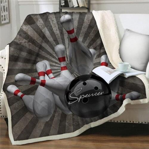 Soft Warm Comfortable Wrap Blanket bowling printed Blankets A Gift For Family Friends Lovers Winter Sheet quilts cover Bedspread