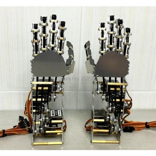 1piece 5DOF Humanoid Five Fingers Metal Manipulator Arm Mount Kit Left + Right Hand With GS9018 Servos For Robot DIY Assembled