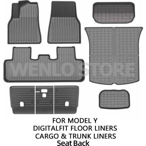 Floor Mat Accessories + Cargo Mat Set Compatible with Tesla Model Y 2020 2021 3D All Weather Anti-Slip Waterproof Floor Liners