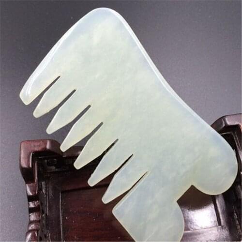 Natural Jade Scraping Comb Massage Head Soothing Nerve Jade Spa Massage Comb