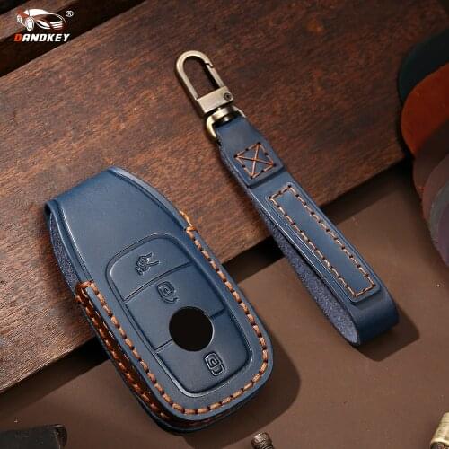 Dandkey For Mercedes Benz 2017 E43 E300 E400 W213 2018 S Class C200L E300L S320 S350 s450l s500l GLC Leather Car Key Case Cover