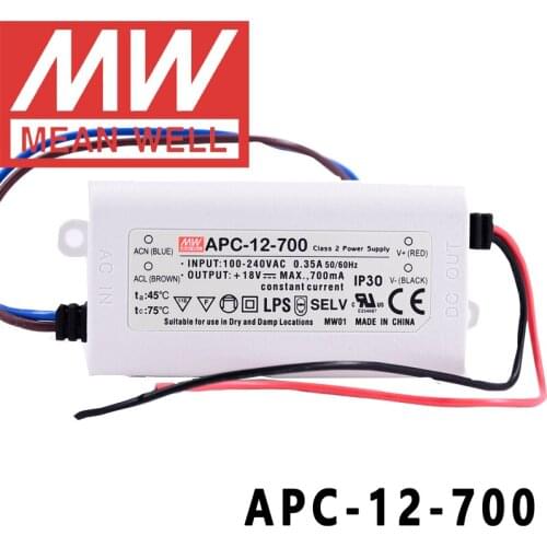 Original Mean Well APC-12-700 meanwell 700mA Constant current 12W Single Output LED Switching Power Supply