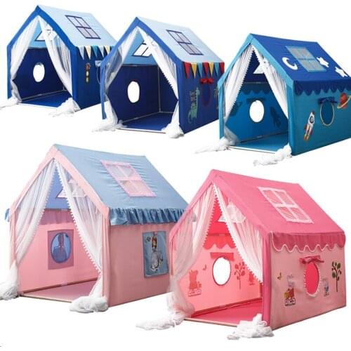 Portable Kids Play Tent Playhouse Princess Prince Big Castle Folding Teepee Childrens Tents Indoor Outdoor Game Camp Toys Gifts