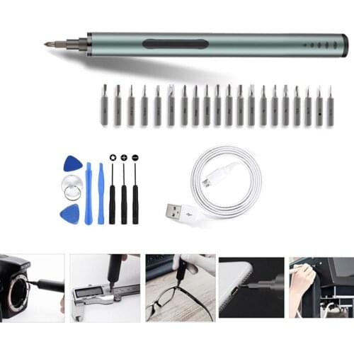 Precision electric screwdriver Rechargeable Portable Power Screw Driver aluminum repair mobile phone disassemble tool set