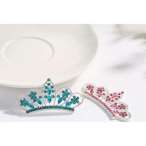 Buttons Free shipping 56*30mm flatback rhinestone tiara crown embellishment for DIY crafts 10PCS (BTN-5420)