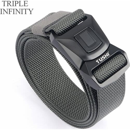 New Male Jeans Nylon Belt Metal Pluggable Buckle Adjustable Belts For Men Military Combat Army Belts High Quality Wear-resistant