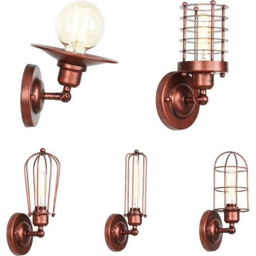 RH style american-style village personality bedside corridor bar rust color decorative wall lamp