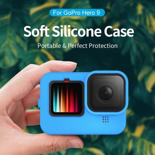 Silicone Body Case + Lens Cap Cover Outdoor Sightseeing Accessories for GoPro Hero 9 Hero9 Black Accessories