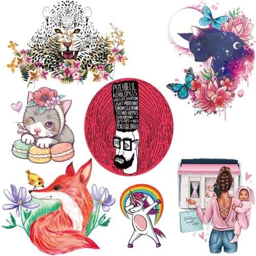 Heat-Transfer On Clothes Iron-on Transfers For Clothing Applique Prints For T-shirt Heat-Transfer Vinyl Clorhing Stickers DIY
