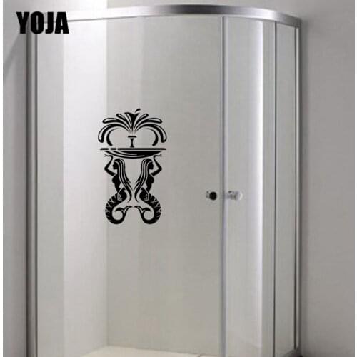 YOJA 27x16.1CM Fun Bathroom Shower Glass Decal Home Wall Sticker G2-0244